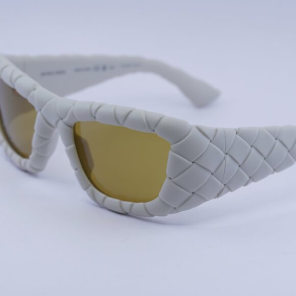 Bottega Veneta BV1303S 006 Sunglasses Chalk White Square Frame, Brown Lenses main image 7